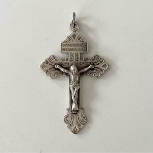 Vintage Sterling Silver Ornate Crucifix